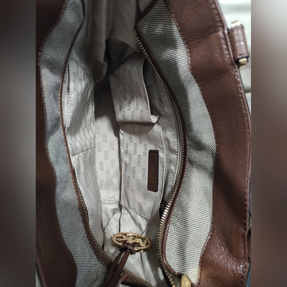 Michael Kors Kingsbury Hemp & Leather Tote 13"H *15" W just like new!! - Picture 5 of 7